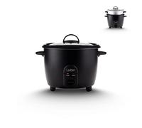 Lauben Rice Cooker 600BC Cuiseur à riz petit avec capacité de 0,6 l, insert vapeur en métal, couvercle en verre trempé, cuiseur vapeur, surface antiadhésive, technologie Cool Touch, fonction maintien