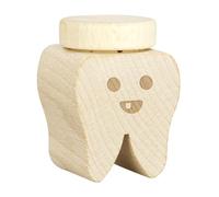 LAUBLUST Boîte à dents de lait en bois avec couvercle - Design de dents & gravure de sourire - Souvenir d'enfance - Cadeau pour enfants