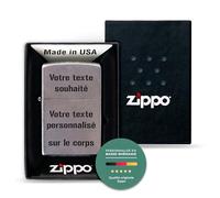 LAUBLUST Briquet Zippo Original à Essence pour Lui - Briquet personnalisé pour Homme avec boîte Cadeau - Texte souhaité, Aspect usé | Cadeau gravé pour Homme à Noël, Anniversaire & fête des pères