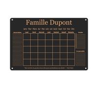 LAUBLUST Calendrier mural en acrylique personnalisé - A2, A3, A4 - Noir | Planificateur familial avec nom de famille et texte - Planificateur hebdomadaire et mensuel | Planificateur annuel effaçable