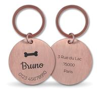 LAUBLUST Médaille pour chien personnalisée avec gravure pour collier - Rose, tailles S, M, L | Cadeau personnalisé avec nom pour chiens et leurs maîtres - Accessoire pour chien | Boîte cadeau incl.