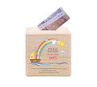 LAUBLUST Tirelire Enfant personnalisée avec prénom | Tirelire en Bois - Cadeau personnalisé pour baptême, Communion, Confirmation, Anniversaire | Cadeaux pour Filles & garçons (Après Le Déluge)
