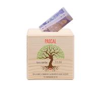 LAUBLUST Tirelire Enfant personnalisée avec prénom | Tirelire en Bois - Cadeau pour Fille & garçon | Cadeau personnalisé pour baptême, Communion, Confirmation, Anniversaire (Arbre de Vie avec Coeur)
