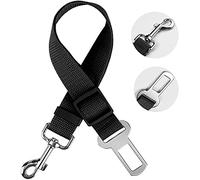 LauCentral Ceinture Chien Voiture, Harnais Chien Universel, Ceinture de Sécurité Indéchirable Durable Réglable 50-90cm pour Tous Les Chiens et Chats, Nylon Noir