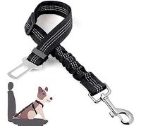 LauCentral Ceinture Chien Voiture, Harnais Universel, Ceinture de Sécurité Indéchirable Durable Réglable pour Tous Les Chiens et Chats, Nylon Noir