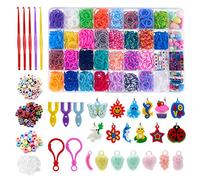LauCentral Loom Twist Bands Kit de fabrication de bracelets élastiques pour filles 2300+ de qualité supérieure en 30 couleurs uniques avec d'autres accessoires et boîte de rangement durable, ensemble