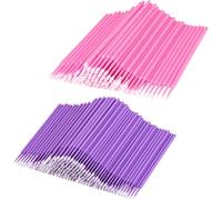 LauCentral Lot de 200 micro-pinceaux applicateurs de maquillage - Baguettes jetables pour extensions de cils, outils de maquillage des yeux de précision