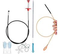 LauCentral Spiral de désobstruction, lot de 5 Spiral nettoyeur de drains pour nettoyage de canalisations, outil anti-bouchons à cheveux à spiral pour lavabos, évier, cabine de douche et toilette.