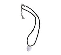 LAUDLY Collier ras du cou avec pendentif en forme de cœur et perles pour filles et adolescentes