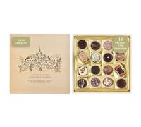 Lauensteiner Boîte à trésors 200 g 16 truffes et chocolats avec et sans alcool, cadeau dans une boîte en bois de hêtre