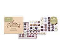 Lauensteiner Coffre au trésor | 1250 g de truffes et chocolats avec ou sans alcool | 34 compartiments dans un coffre en bois | porte-bonheur au chocolat pour mariage ou anniversaire