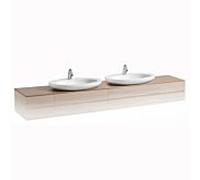LAUFEN Alessi One H4246240976311 meuble H4246240976311 2400x12x500mm, 2 découpes au milieu, blanc