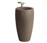 LAUFEN Alessi one Lavabo avec colonne intégrée, sans percement pour robinetterie, sans trop-plein, 530x530, H8119721881091, Couleur: Café mat