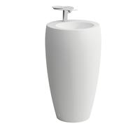 Laufen Alessi one Lavabo avec colonne intégrée, sans percement pour robinetterie, sans trop-plein, 530x530, H8119727571091, Couleur: Blanc mat