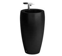 LAUFEN Alessi one Lavabo avec colonne intégrée, sans percement pour robinetterie, sans trop-plein, 530x530, H8119727161091, Couleur: Noir Mat