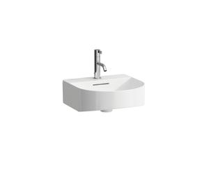 LAUFEN Appareil pour sonar en marche Lave-mains, 1 trou pour robinet, avec trop-plein, 410x420mm, avec couvercle de vanne, incl. gabarit, blanc, H8163410001041, Couleur: Blanc