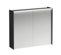 LAUFEN Armoire de toilette Lani, deux portes, avec élément déclairage LED, 820x210x715mm, H4037621122661, Couleur: Trafic gris