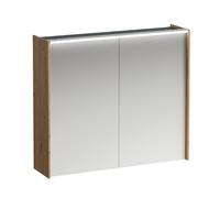 Laufen Armoire de toilette Lani, deux portes, avec élément déclairage LED, 820x210x715mm, H4037621122671, Couleur: Chêne sauvage