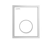 LAUFEN AU108 INEO plaque de commande, pour urinoir, verre, à fleur de surface, cadre en inox poli inclus, 107x1x132mm, H9091080000001, Couleur: Blanc