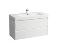 LAUFEN BASE 2.0 bâti-support pour lavabo, 2 tiroirs, SoftClose, système de rangement inclus, pour H813966, 1021x446x515mm, H4113121082601, Couleur: Blanc mat