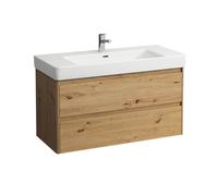 LAUFEN BASE 2.0 bâti-support pour lavabo, 2 tiroirs, SoftClose, système de rangement inclus, pour H813966, 1021x446x515mm, H4113121082671, Couleur: ChÃªne sauvage