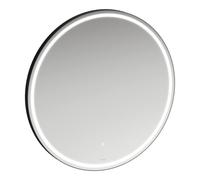 LAUFEN BASE 2.0 Miroirs, éclairage LED, interrupteur à capteur tactile, rond, cadre en aluminium noir mat, H4443911084501, Exécution: 800x800mm