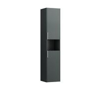 LAUFEN Base Armoire Haute, 2 Portes, charnières à Gauche, Plateau Ouvert, 350x335x1650mm, H402691110, Coloris: Trafic Gris