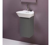 LAUFEN BASE pour INO H4030141102661 match0 H4030141102661 29,5x51,5cm, porte, charnière à droite, poignée aluminium noir, gris signalisation