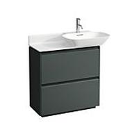 LAUFEN BASE pour INO H4030041102661 match0 H4030041102661 77x77cm, 2 tiroirs, poignée aluminium noir, gris signalisation