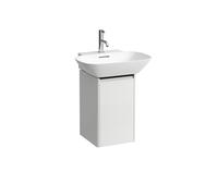 LAUFEN Base pour Ino meuble sous-lavabo, 1 porte, charnières à gauche, poignée en aluminium noir, pour WT H810302, H4030231102661, Couleur: Trafic gris