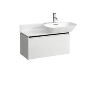 Laufen Base pour meuble sous-lavabo Ino, 1 tiroir, poignée en aluminium noir, pour WT 81330 1/2, H403003110, Coloris: Blanc brillant - H4030031102611