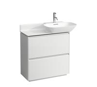 Laufen Base pour meuble sous-lavabo Ino, 2 tiroirs, poignée en aluminium anodisé, pour WT 81330 1/2, H403002110, Coloris: blanc mat - H4030021102601