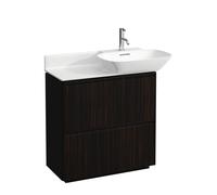 LAUFEN Base pour meuble sous-lavabo Ino, 2 tiroirs, poignée en aluminium noir, pour WT 81330 1/2, H4030041102631, Couleur: Orme foncé