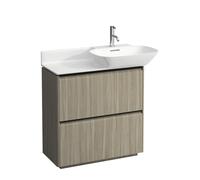 LAUFEN Base pour meuble sous-lavabo Ino, 2 tiroirs, poignée en aluminium noir, pour WT 81330 1/2, H4030041102621, Couleur: Lumière d'orme