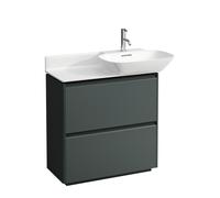 LAUFEN Base pour meuble sous-lavabo Ino, 2 tiroirs, poignée en aluminium noir, pour WT 81330 1/2, H4030041102661, Couleur: Trafic gris
