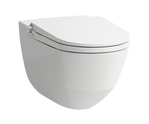 LAUFEN Cabine de douche Cleanet Riva, encastrée, murale, commande à distance, siège WC avec couvercle, H8206914000001, Couleur: Blanc avec LCC