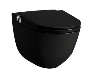 LAUFEN Cabine de douche Cleanet Riva, encastrée, murale, commande à distance, siège WC avec couvercle, H8206917160001, Couleur: Noir Mat