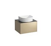 Tiroir Sonar courant, 1 tiroir, adapté aux cuvettes des lavabos 812340, 812341, 812342, 812343, découpe au milieu pour le lavabo H405401034, Coloris: Or/ Nero Marquina - H4054010341401