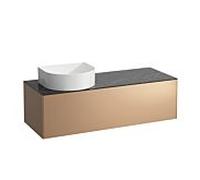 LAUFEN Caisson à tiroirs / buffet H4054220341411 117,5x34x45,5cm, découpe à gauche, cuivre / Nero Marquina