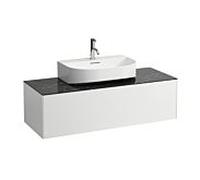 Tiroir Sonar courant, 1 tiroir, convient pour lavabo H816341, H816342, dÃ©coupe au milieu pour lavabo, Coloris: blanc mat/ nero marquina - H4054510341431