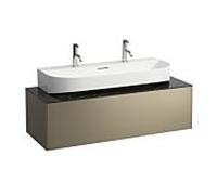 Tiroir Sonar courant, 1 tiroir, convient pour le lavabo H816347, dÃ©coupe au milieu pour le lavabo, Coloris: Titane / Nero Marquina - H4054610341421