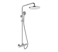 LAUFEN CityPro Liberty Système de douche, avec thermostat, pomme de douche orientable x250mm, y compris douchette et flexible de douche, HF501957100600