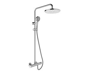 LAUFEN CityPro Liberty Système de douche, avec thermostat, pomme de douche orientable x250mm, y compris douchette et flexible de douche, HF501957100600