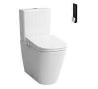 LAUFEN Cleanet Meda WC au sol combiné, avec WC douche à poser, Silent Flush, sans rebord, à fond creux, 370x680mm, H606110000S002