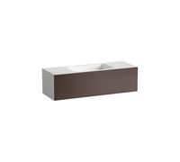LAUFEN FOLIO Plan de toilette, mural, rectangulaire, 1 tiroir, sans trou pour robinetterie, sans trop-plein, 1254x450x350mm, H580FO55231121, Couleur: Terre d'ombre, vernis satiné