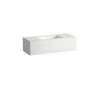 LAUFEN FOLIO Plan de toilette, rectangulaire, 1 tiroir, 1 trou pour robinetterie, sans trop-plein, 1254x500x350mm, H580FO55251111, Couleur: Blanc, laque satinée