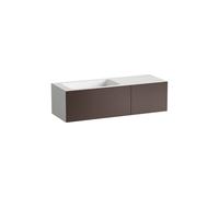 LAUFEN FOLIO plan de toilette, rectangulaire, 2 tiroirs, sans trou pour robinetterie, sans trop-plein, 1254x450x350mm, H580FO75231121, Couleur: Terre d'ombre, vernis satiné