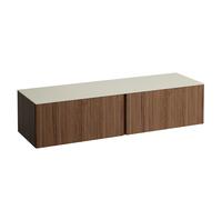 LAUFEN Il Bagno Alessi Élément à tiroirs, plaque de pierre Calce Avorio, sans découpe, 160x50x37mm, 2 tiroirs, H4313300976301, Couleur: Noce Canaletto