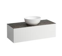 LAUFEN Il Bagno Alessi Élément à tiroirs, plateau en pierre Marrone Naturale, découpe au centre, 120x50x37cm, 1 tiroir, H4323110979901, Couleur: Specialcolor