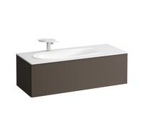 LAUFEN Il Bagno Alessi Meuble sous-lavabo, découpe du siphon à gauche, 1195x490x365mm, 1 tiroir, H4304410974291, Couleur: brun foncé